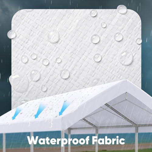 advance outdoor 12x20 ft carport replacement top cover, side view