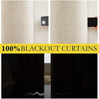 nicetown 100% absolutely blackout linen curtains with thermal shown in use