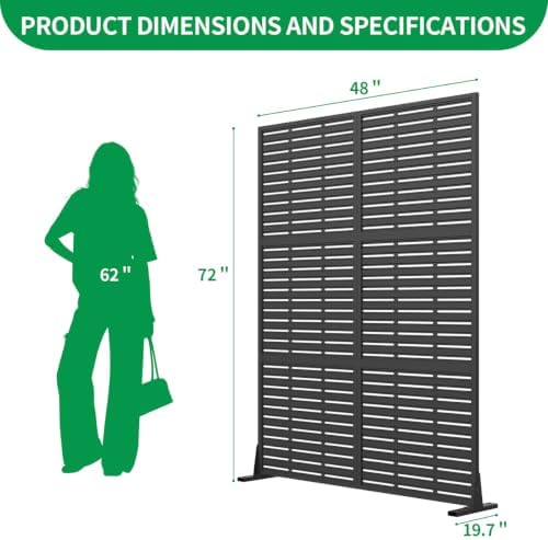 privacy screen for patio, outdoor freestanding metal privacy shown in use