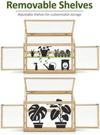 mcombo wooden cold frame garden greenhouse flower planter, package contents