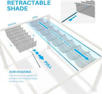 patio 4'w x 16'l pergola shade cover retractable, close-up detail