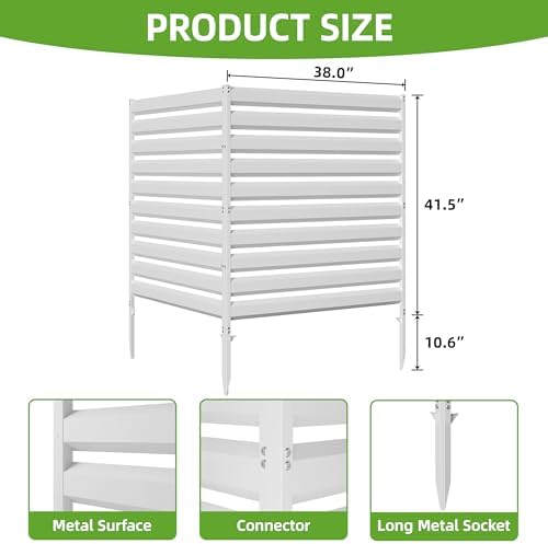 42” h x 38” w air conditioner fence shown in use