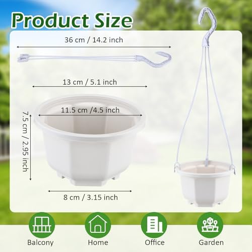 roshtia 50 pack 5.1 inch plastic hanging plant shown in use