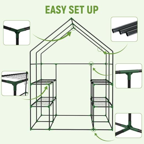 walk in greenhouses, 57 x 57 x 76, front angle view