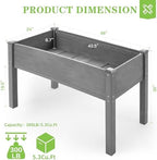raised garden bed with legs, 48×24×30 cedar wood showing dimensions