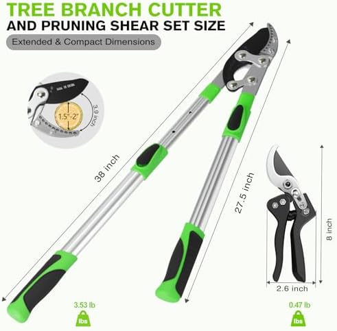 loppers for tree trimming heavy duty with compound shown in use