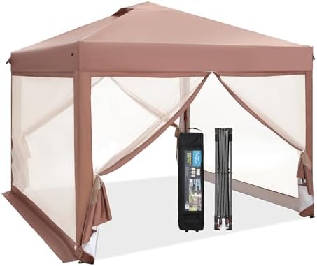 mfstudio 10x10 pop up canopy tent with netting, view 9