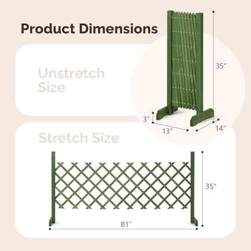 vingli 2 packs expandable garden fence, 27.55in freestanding, side view