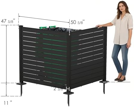 kozyard 50" w x 48" h outdoor privacy, front angle view