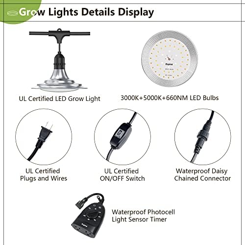 outdoor led grow light with timer, 6-bulbs full, view 9