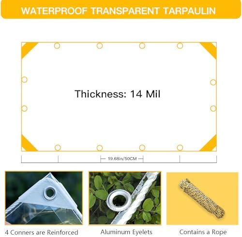 lc&qs clear tarps heavy duty pvc, transparent tarp on a desk or shelf