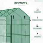 outsunny 7' x 5' x 6' walk-in greenhouse, close-up detail