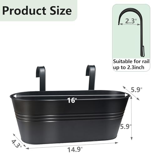 16 inch 4 pcs metal hanging flower pots shown in use