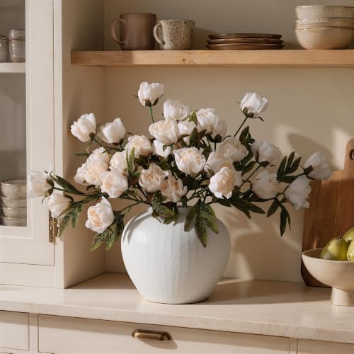 peony artificial flowers, 18" faux silk peonies for, package contents