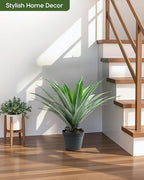 velener artificial agave plant in black pot with, front angle view