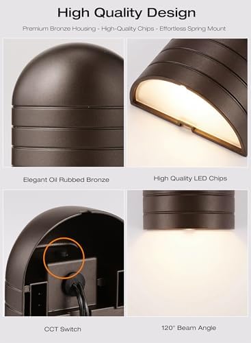 [12 pack] cloudy bay low voltage fence lights,12-24v, front angle view