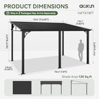 aoxun 10' x 14' lean to gazebo pergola shown in use