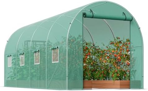 vevor walk-in tunnel greenhouse, 14.6x6.4x6.3 ft hoop house, view 9