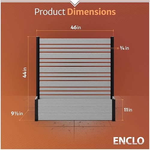 enclo 4fth florence privacy screen w/planter box, freestanding, package contents