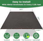 70% shade cloth, 14ftx20ft hdpe mesh tarp with, side view