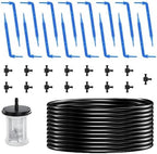 Solar Drip Irrigation Kit Accessories, 49FT Tubing, 15 Drippers | ncludes 49FT tubing, 15 drippers, 15 tee fittings, filter and pump fitting for solar drip irrigation system expansion