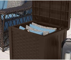 suncast 4 pack 22-gallon small deck box showing dimensions