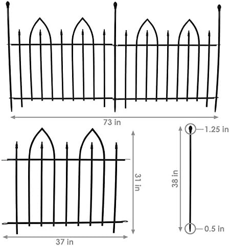 sunnydaze gothic arch decorative garden fence panels, black, package contents