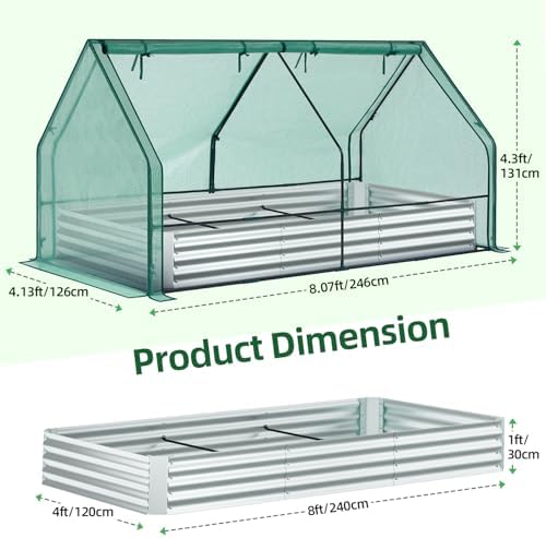 ohuhu 8x4x1 ft raised garden bed outdoor with on a desk or shelf