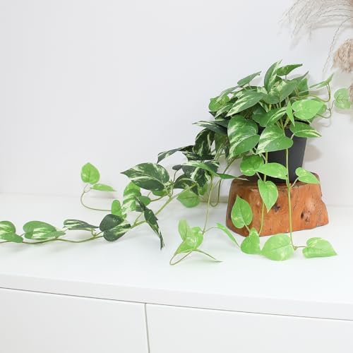 fake pothos hanging plants - 33" set of showing dimensions