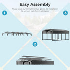 12×20 ft carport, 2"x2" reinforced frame & 29-gauge on a desk or shelf