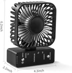 4" grow tent clip fan, 4-speed airflow, 90° on a desk or shelf