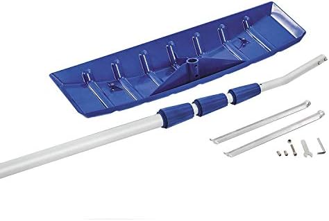 snow joe telescoping roof rake, extendable leaf &, front angle view