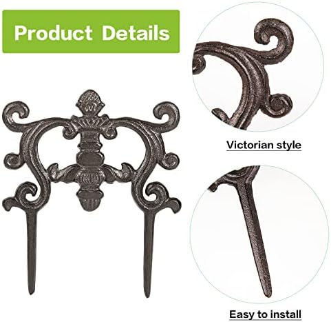 sungmor cast iron brown flower bed edging on a desk or shelf