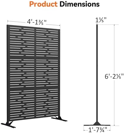 modern shade 4x6 ft metal privacy screen with, close-up detail