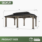 aoxun 12x20 ft heavy duty cedar wood carport shown in use
