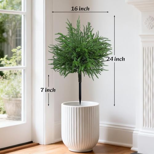 bdor 24" artificial norfolk pine topiary bush with shown in use
