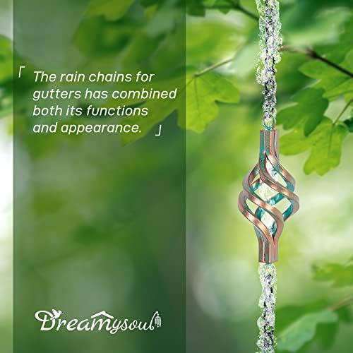 dreamysoul 9.7ft rain chain, iron rain chain for, close-up detail