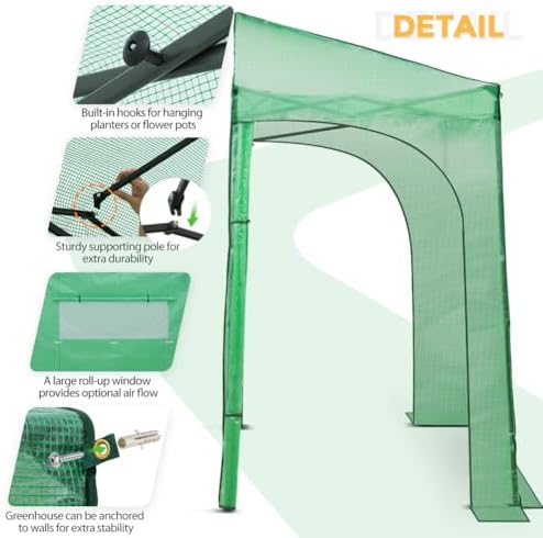 eagle peak 10x5 easy setup pop up greenhouse, side view