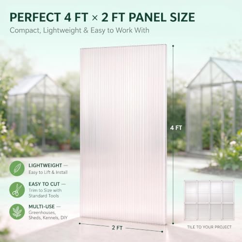 garvee 6 pcs 4ft *2ft *0.16in polycarbonate twin-wall shown in use