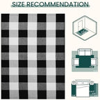 KOZYFLY Buffalo Plaid Rugs 2x4.3 Ft Black and White Rug Front Door Mat | Washable Front Door Rug, Woven Cotton Indoor Outdoor Rug, Front Porch Kitchen Entryway Patio Farmhouse Checkered Doormat
