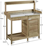 costoffs potting bench wood garden potting table with, front angle view