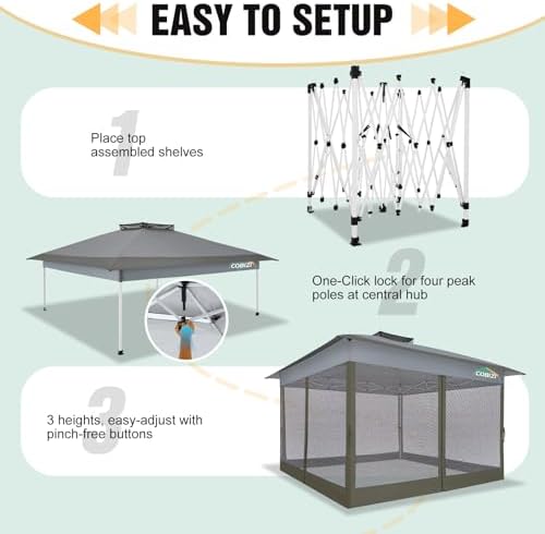 cobizi 13x13 pop up canopy tent-gazebos on clearance, package contents