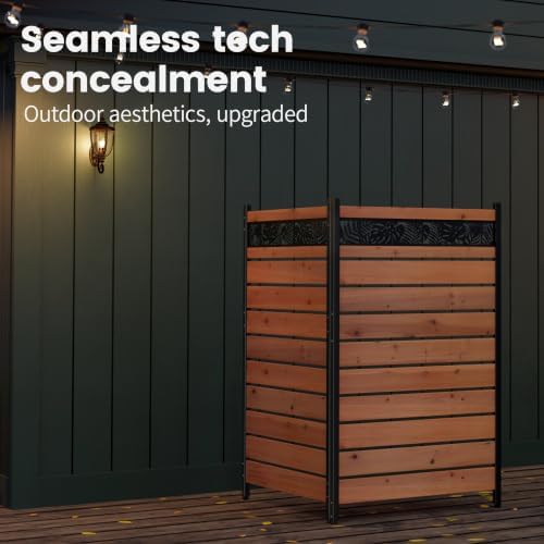 wood privacy screen, no dig outdoor fence,reddish brown, view 9