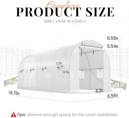 king bird premium 15x7x7 ft greenhouse for outdoors on a desk or shelf