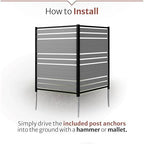 enclo vienna privacy screen, charcoal vinyl diy no, side view