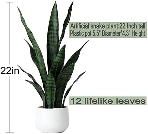 beebel artificial snake plant 22 inch fake sansevieria shown in use