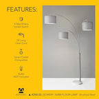adesso 4250-22 bowery 3-arm arc lamp, 74 in showing dimensions