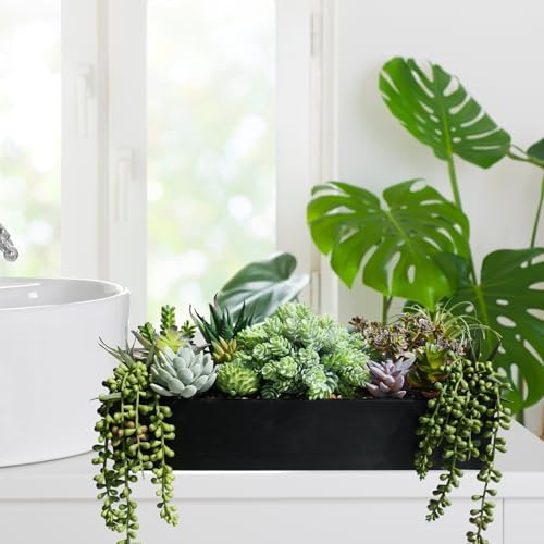 winlyn 15" artificial succulents arrangement faux succulents in, view 9