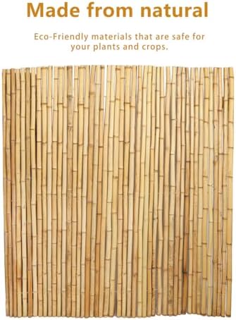 4ft x 6ft natural bamboo fence roll, outside showing dimensions