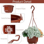 auear, 50 pack plastic hanging plant pots containers, close-up detail
